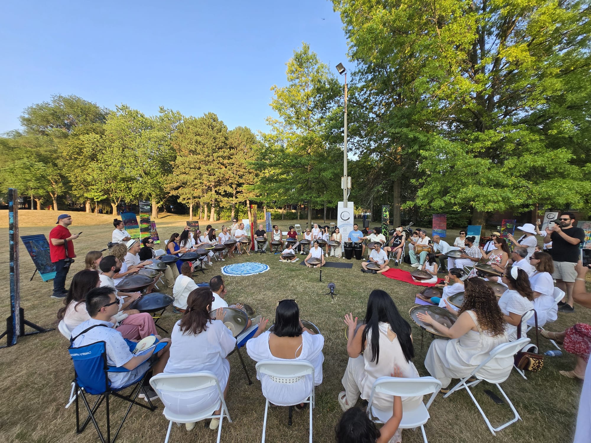 Students practicing music together